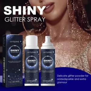 Shiny Glitter Spray Radiant Silver Glitter Spray for Hair &Body Instant Holographic Highlight Sparkling Shimmer Makeup for Party